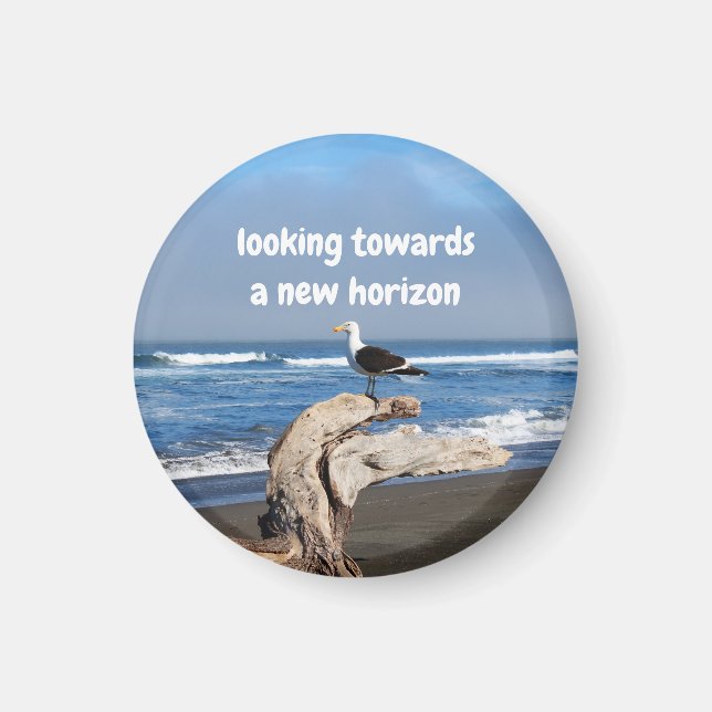 Seagull facing the sea magnet (Front)
