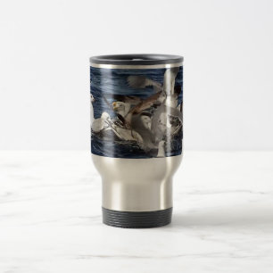 Seagull Feeding Frenzy  Travel Mug