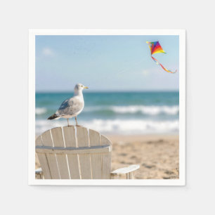 Seagull Flying a Kite Napkin