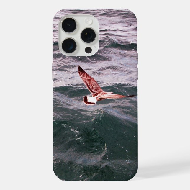 SEAGULL FLYING OVER THE WAVES iPhone CASE (Back)