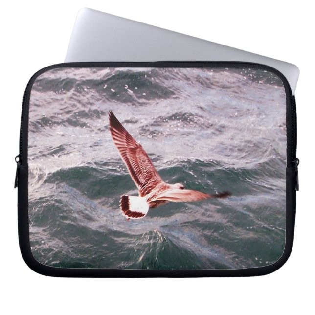 SEAGULL FLYING OVER THE WAVES LAPTOP SLEEVE (Front)