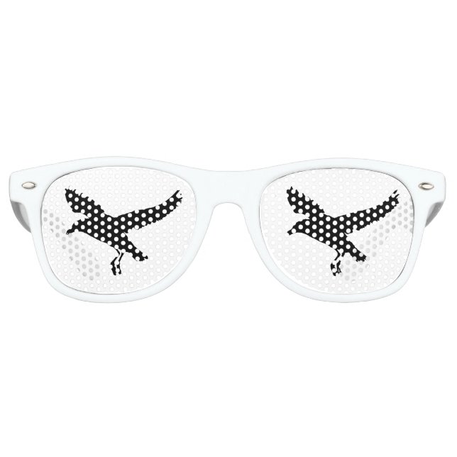 Seagull Flying Silhouette Drawing Retro Sunglasses (Front)