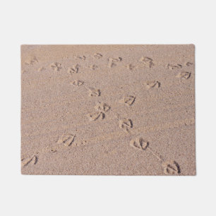 Seagull footprints in the sand doormat