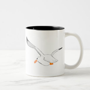 Seagull In Flight Two-Tone Coffee Mug