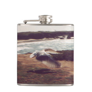 Seagull in Flight Vinyl Wrapped Flask