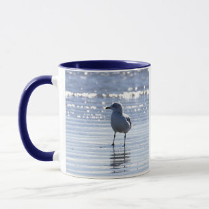 Seagull in Ocean Photo Mug
