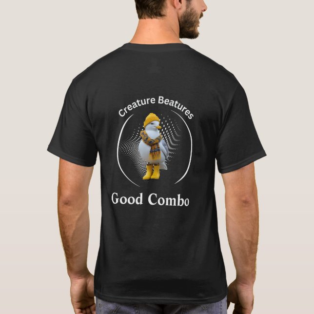 Seagull in Yellow Boots | Coastal Beach Humour T-Shirt (Back)
