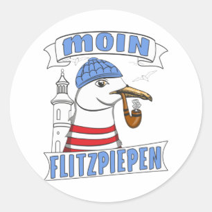 Seagull Moin Flitzpiepen Classic Round Sticker