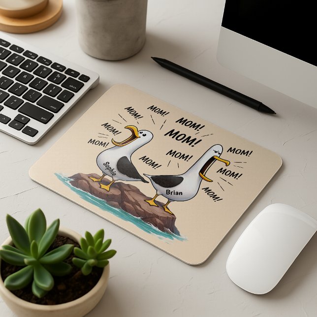 Seagull Mum Funny Personalised Mouse Pad (Creator Uploaded)