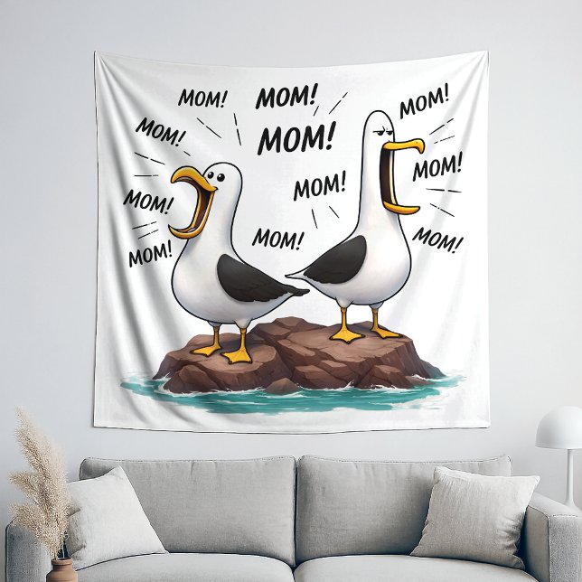 Seagull Mum Funny Personalised Tapestry (Creator Uploaded)