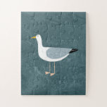 Seagull Nautical Jigsaw Puzzle<br><div class="desc">A cheeky seagull waiting to steal your lunch.  A fun and intricate puzzle to keep you busy. Original art by Nic Squirrell.</div>