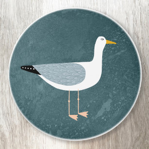 Seagull Nautical Shore Bird Ceramic Knob