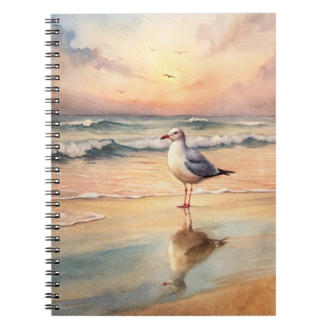 Seagull on a Beach Notebook (Front)