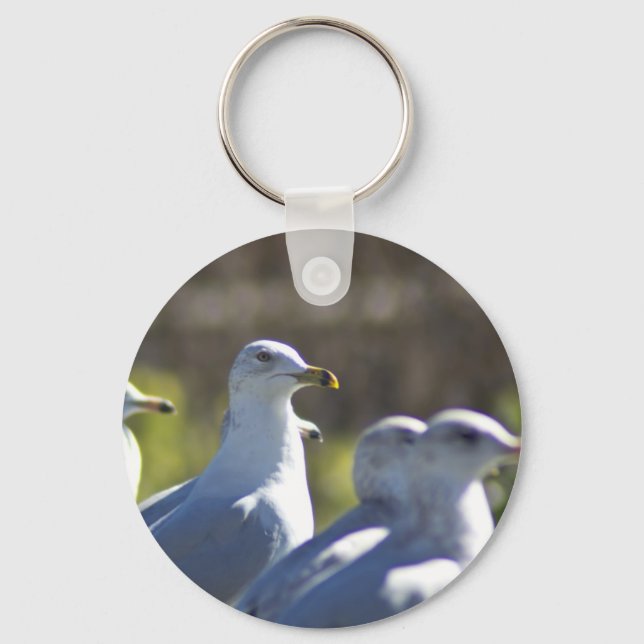 Seagull on a Rail Key Ring (Front)