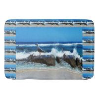 Seagull On Beach Rocks,