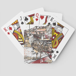 Seagull on the bridge in Hythe Playing Cards
