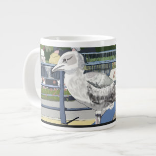 Seagull on the Canal Bridge Hythe Kent England Large Coffee Mug