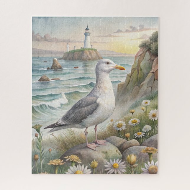 Seagull on The Coast Jigsaw Puzzle (Vertical)