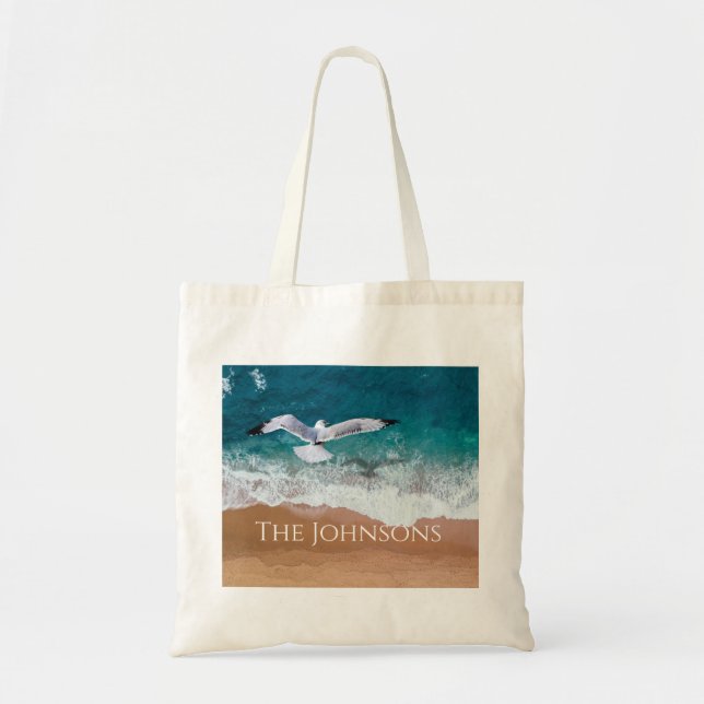 Seagull over the Sea Shore Tote Bag (Front)