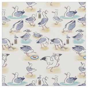 seagull pattern fabric