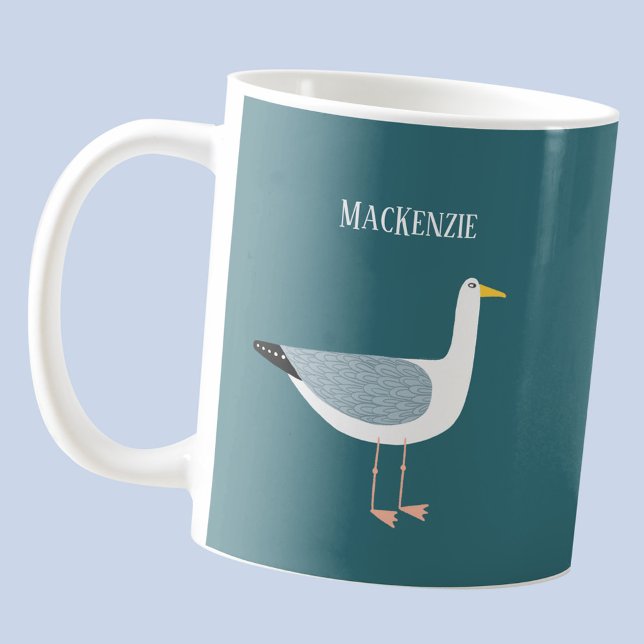 Seagull Personalised Coffee Mug (Fun seagull personalized mug)