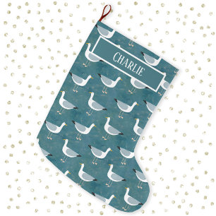 Seagull Personalised Large Christmas Stocking