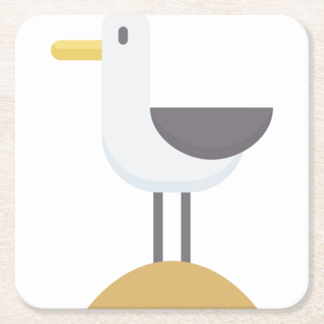 seagull square paper coaster (Front)
