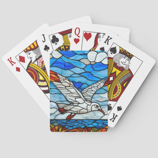 Seagull stained glass playing cards (Back)