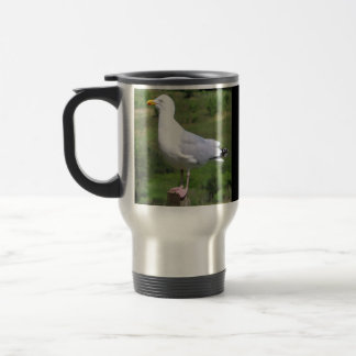 Seagull Standing Grass Field Meadow Wildlife Coast Travel Mug