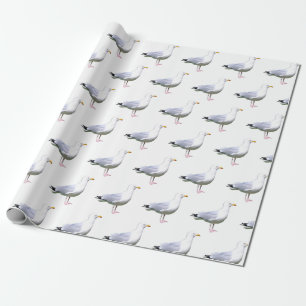 Seagull Standing White Wrapping Paper