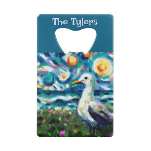 Seagull Van Gogh Style Beach Personalised
