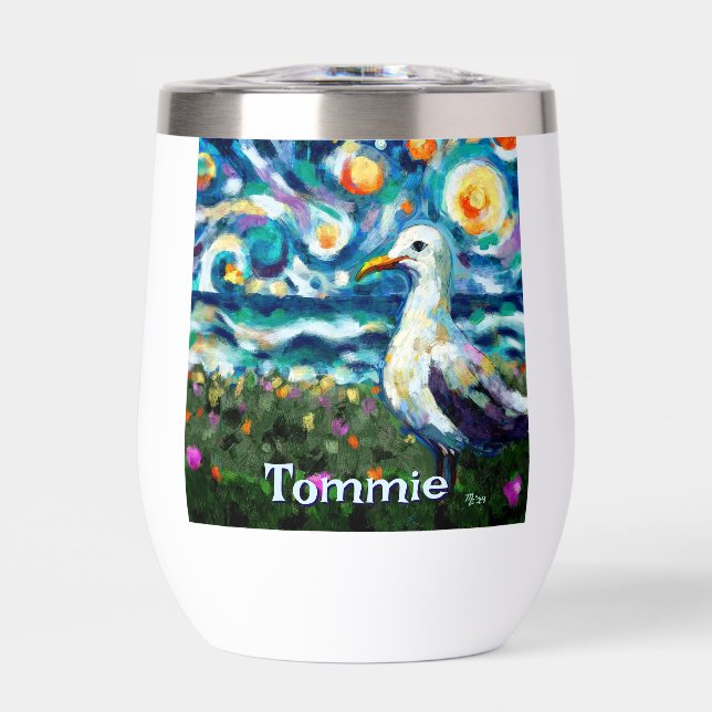 Seagull Van Gogh Style Beach Personalised (Front)