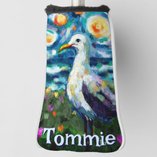 Seagull Van Gogh Style Beach Personalised Golf Head Cover