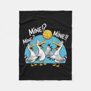 Seagull Volleyball Mine Mine Beach Bird Ocean Love Fleece Blanket