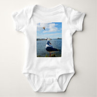 Seagull Watching Boats, Baby Bodysuit