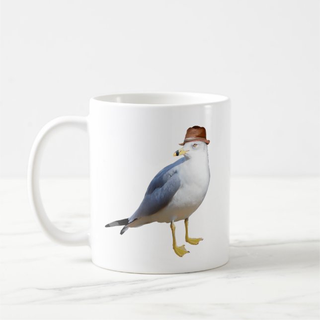 Seagull Wearing Mug (Left)