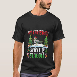 Seagull Wearing Santa Hat Xmas Christmas Spirit Is T-Shirt