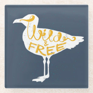 Seagull   Wild And Free Glass Coaster