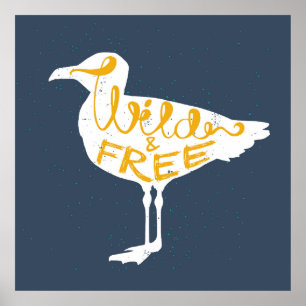 Seagull   Wild And Free Poster