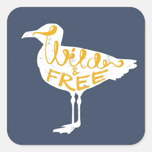 Seagull | Wild And Free Square Sticker (Front)