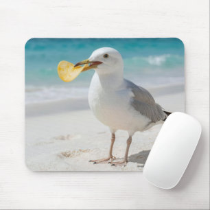 Seagull with a Potato Chip Mouse Pad