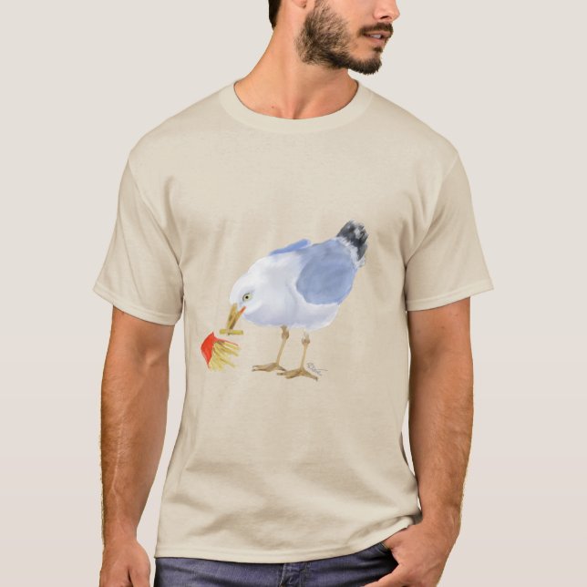 Seagull with fries t shirt  (Front)