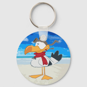SEAGULL WITH PILOT GOGGLES KEY RING