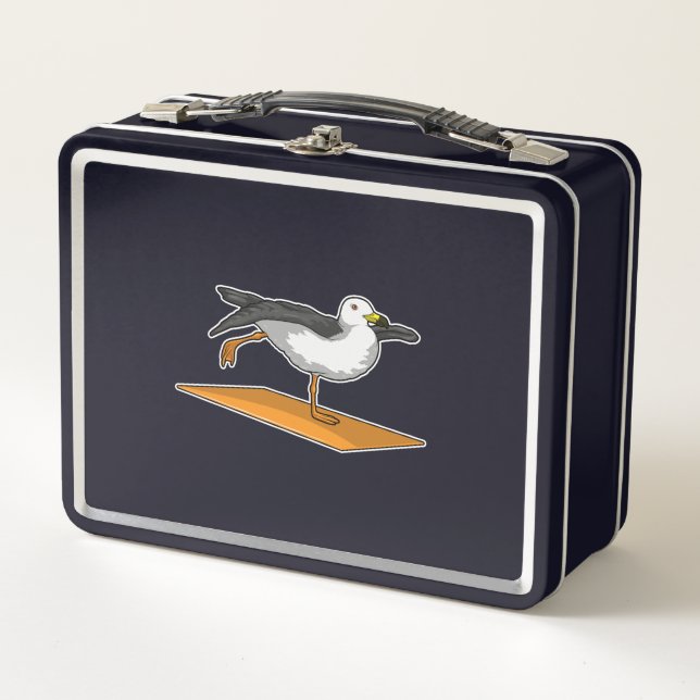 Seagull Yoga Meditation Fitness Metal Lunch Box (Front)