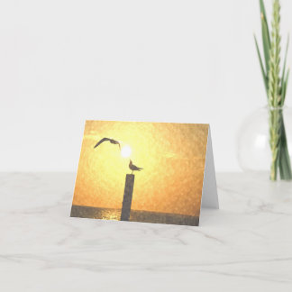 Seagulls at Dusk Notecard