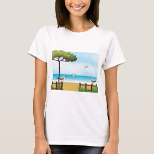 Seagulls At The Beach Womens Sweatshirt T-Shirt