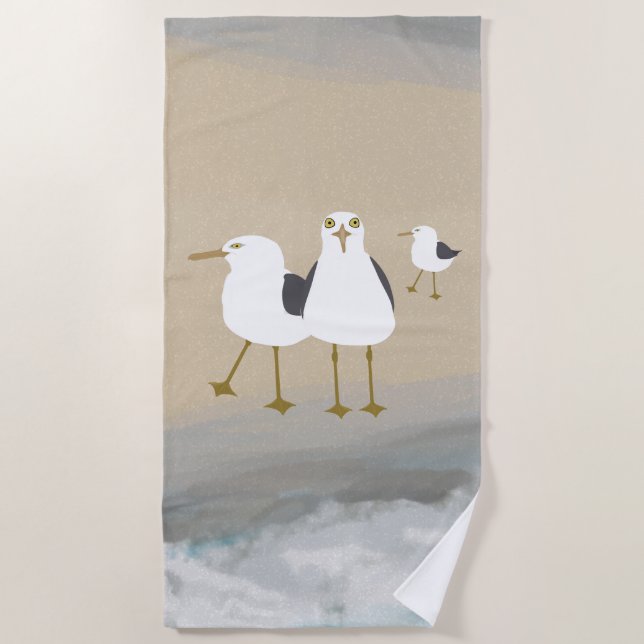 Seagulls Beach Towel (Front)