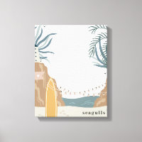 Seagulls Beach Watercolor