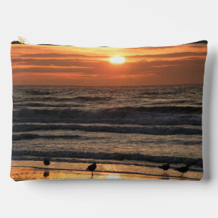 Seagulls by the Sea at Sunset  Accessory Pouch