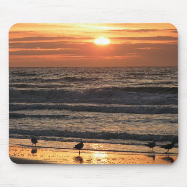 Seagulls by the Sea at Sunset  Mouse Pad (Front)